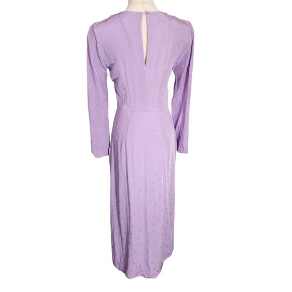 Paris Atelier & Other Stories Lavender Midi Dress With Knot Detail Womens Size 2 - Picture 3 of 16